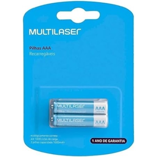 Pilhas Recarregaveis AAA (1000MAH) 2un CB051 Multilaser