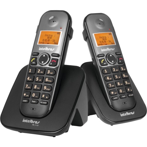 Telefone S/ Fio Id + Ramal C/ Entrada P/ Fone De Ouvido Ts 5122 Preto 4125122