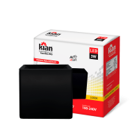 Luminaria Led Arandela IP65 Preta 3w 3.000k Branca Morna Kian