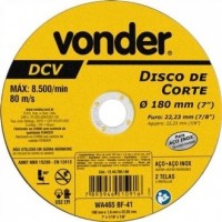 Disco corte 180mm x 1,6mm x 22,23 mm DCV VONDER12.40.700.160