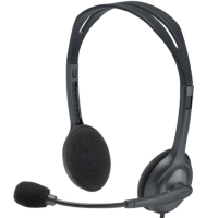 Headset Logitech H111 Cinza esteréo analógico 981-000612-V