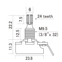 Potenciômetro A250K Instrumentos/Equipamentos CTS-A250