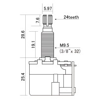 Potenciômetro A500K Push-Pull DPDT Instrumentos CTS-A500-PPL