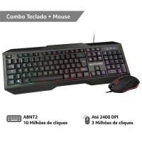 Teclado e Mouse Gamer 2400DPI com Fio LED Multilaser - TC239