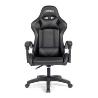 Cadeira Gamer PCTOP SE1005 Com Altura Ajust. Assento Giratorio em Couro Sintetico e Base em Nylon Cor Preta- 0087430-01