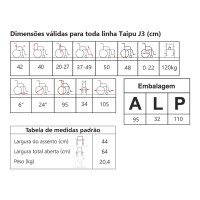 Cadeira de Rodas Aluminio Taipu J3 Prata Jaguaribe