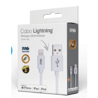 Cabo USB Lightning p/ Iphone e Ipad X USB-A c/ 1 metro Branco - CAUS-100L Proeletronic
