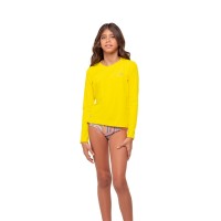 Camisa UV Manga Longa Infantil Amarelo RR002 Radar UV - COR: Amarelo, TAMANHO: 12