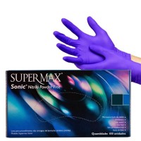 Luva Nitrilica Sem Po Azul P cx com 100un Supermax