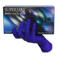 Luva Nitrilica Sem Po Azul M cx com 100un Supermax
