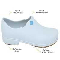 Sapato Ocupacional Flygrip Classic com Salto Branco- TAM. 36 Monseg