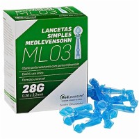 Lanceta Para Caneta Lancetadora 28g com 100un Medlevensohn