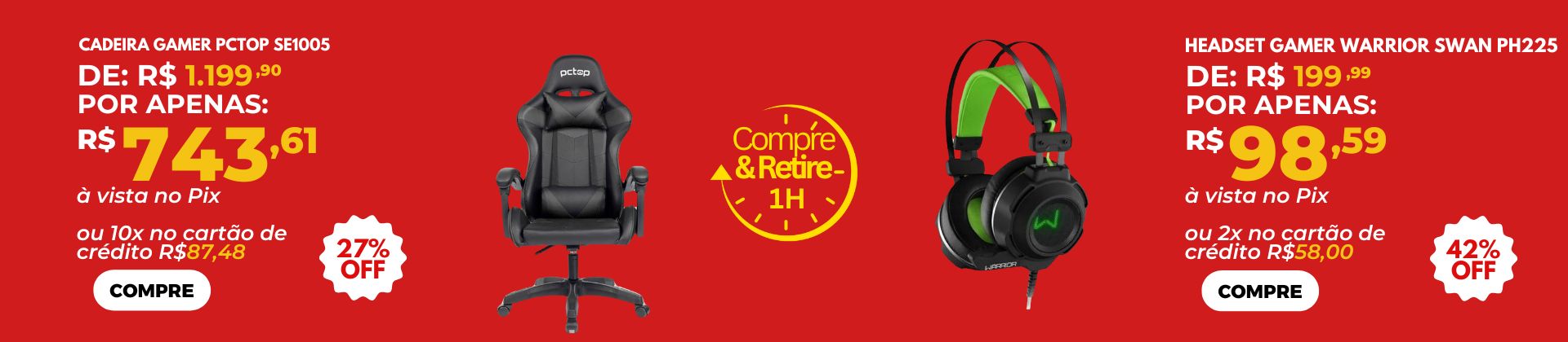 Cadeira e Headset Gamer