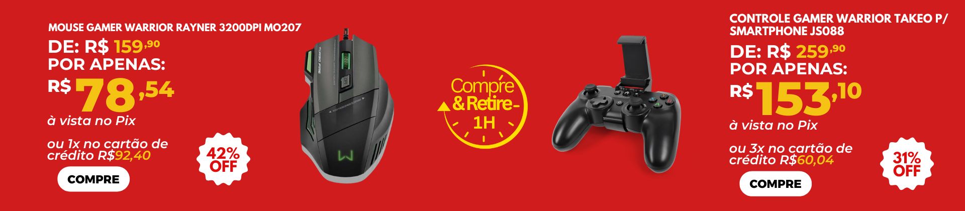 Mouse Gamer e Controle Gamer