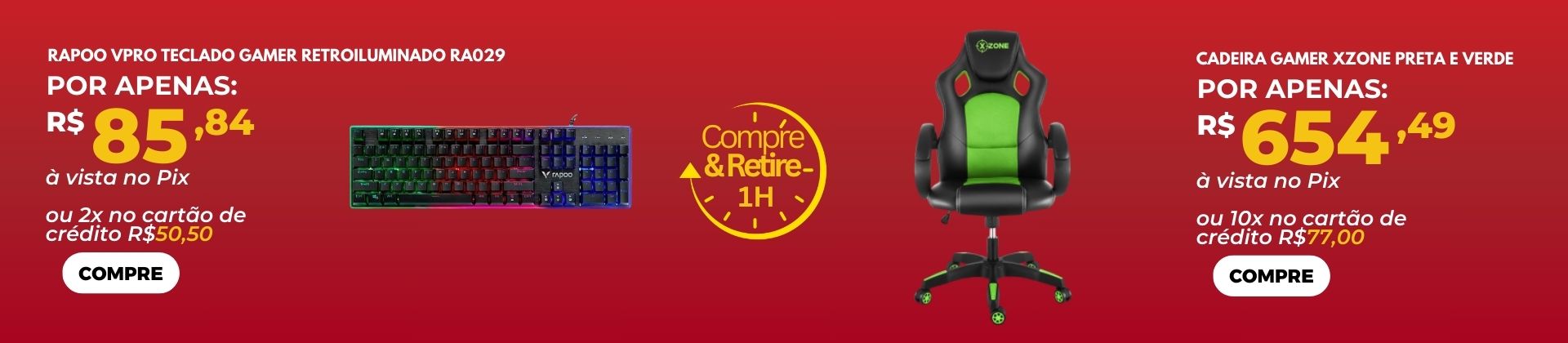 Teclado Rapoo e Cadeira Gamer